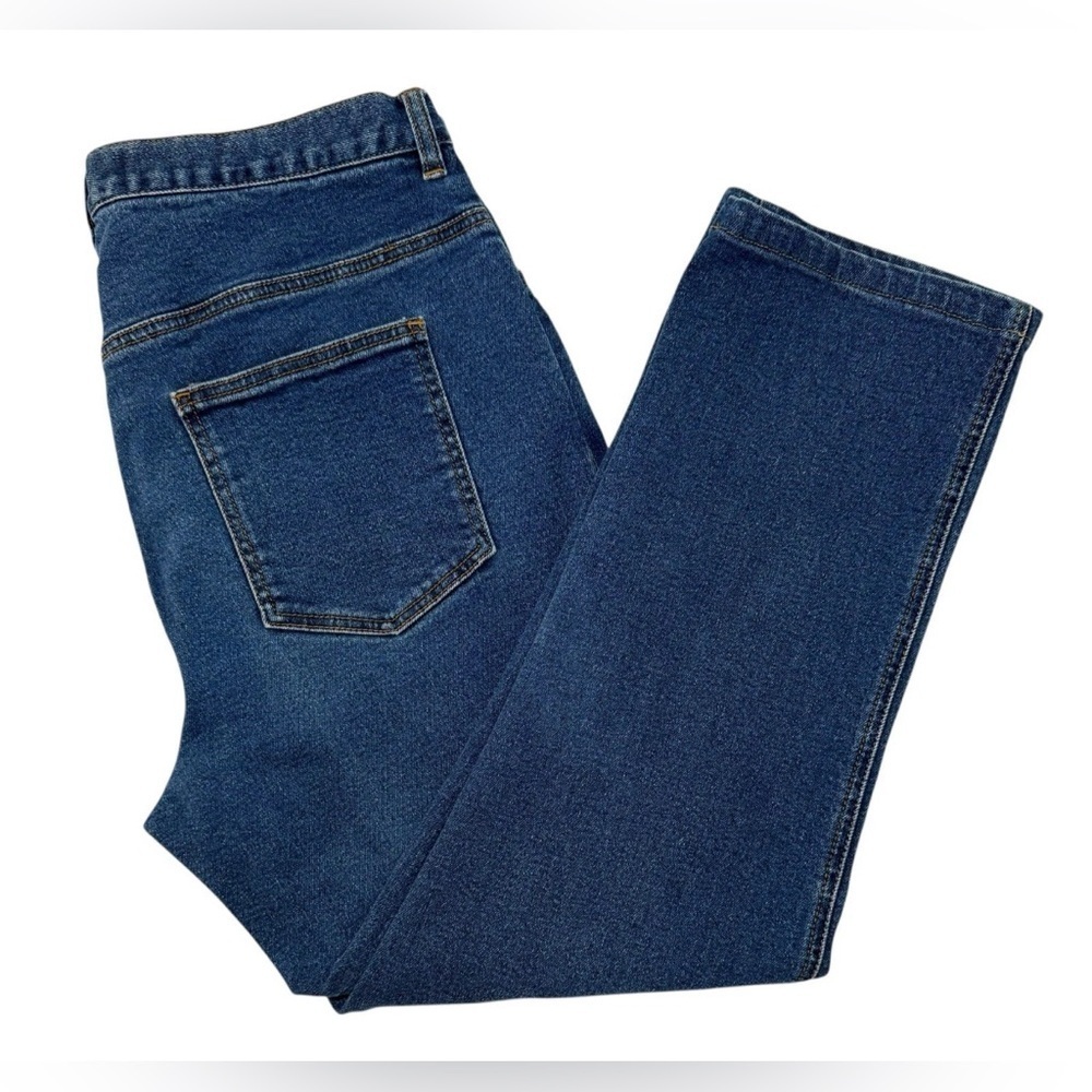 The Territory Ahead Jeans Women 16 Blue Straight High Rise Cropped 33x26.5